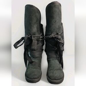 Emu Australia Bedounn Tall Black Boots Size 6 Euc